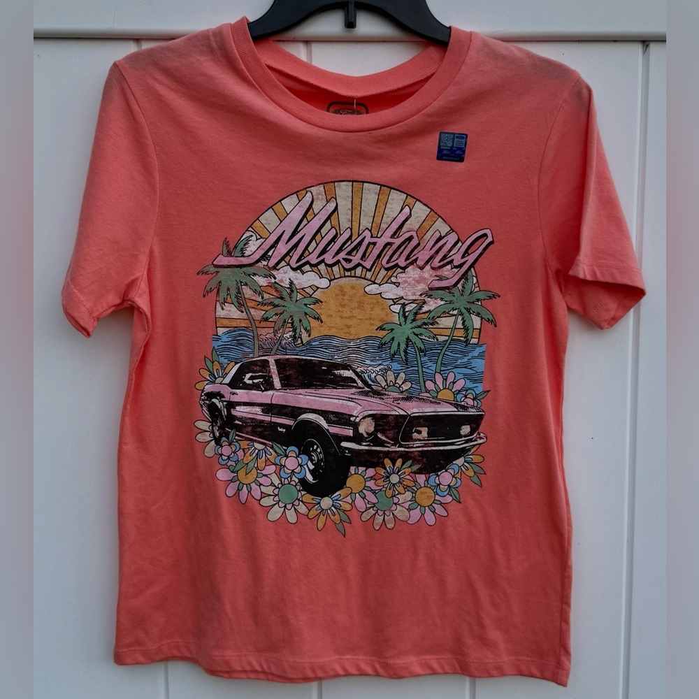 Ford Officially Licensed Hybrid Apparel T-Shirt, Coral, Size XS.  NWT